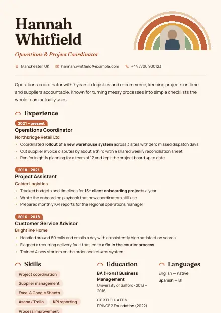 Arc CV template preview