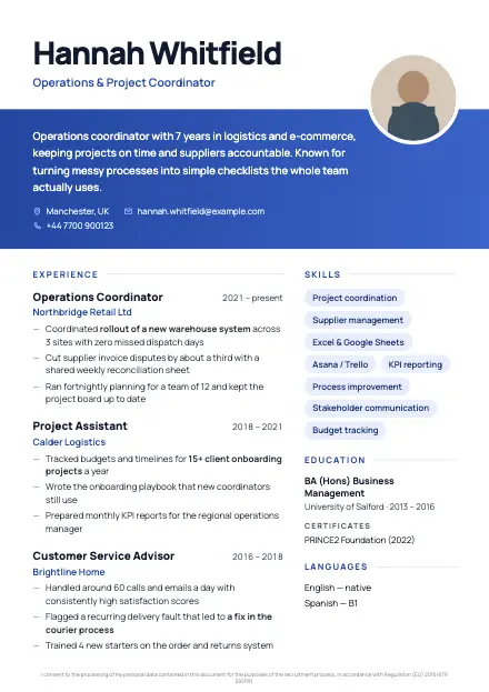 Band CV template preview