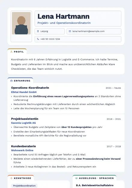 Vorschau der Lebenslauf-Vorlage Fieldset