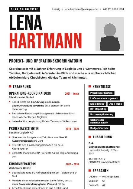 Vorschau der Lebenslauf-Vorlage Headline