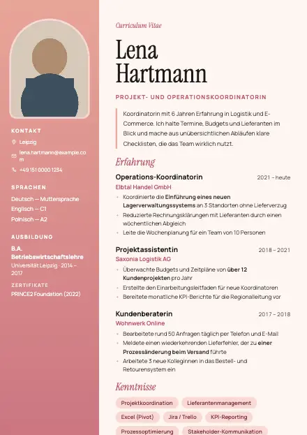 Vorschau der Lebenslauf-Vorlage Magazine