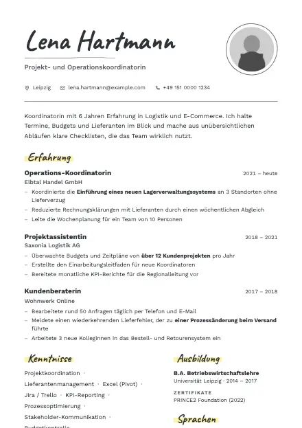 Vorschau der Lebenslauf-Vorlage Pencil