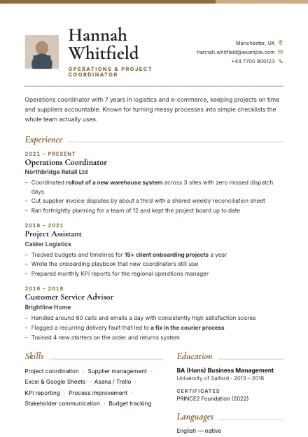Letterhead CV template preview