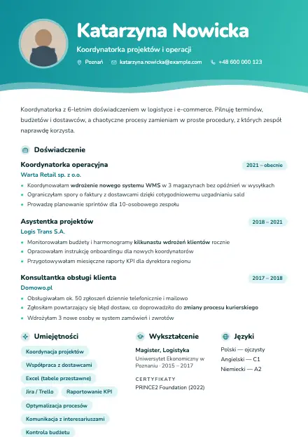 Podgląd wzoru CV Aqua