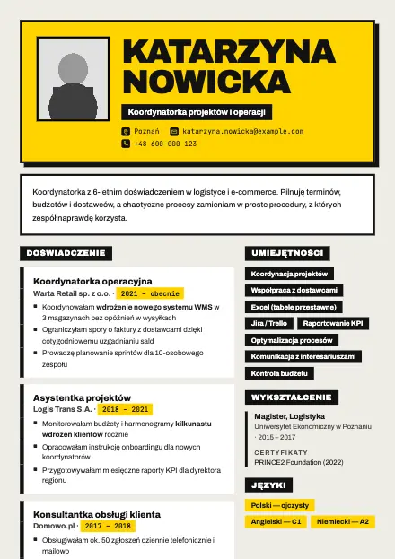 Podgląd wzoru CV Brutal