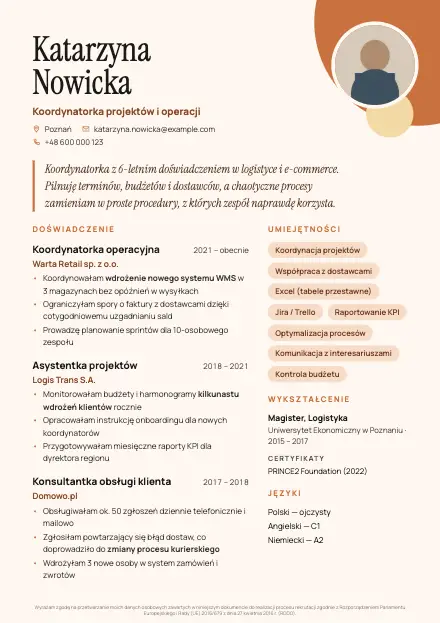 Podgląd wzoru CV Creative