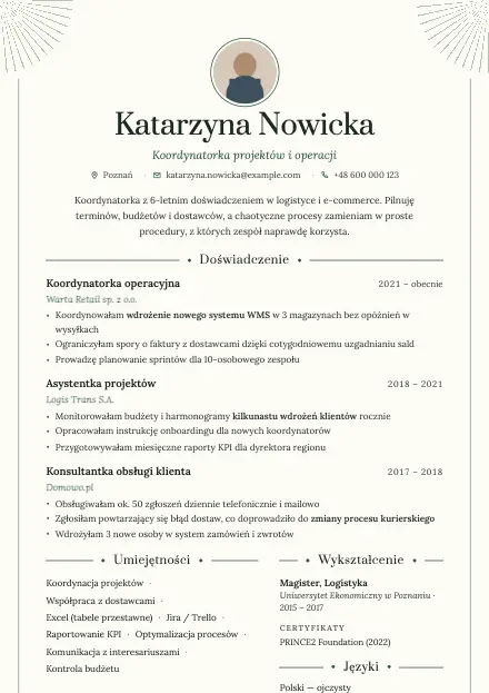 Podgląd wzoru CV Outline
