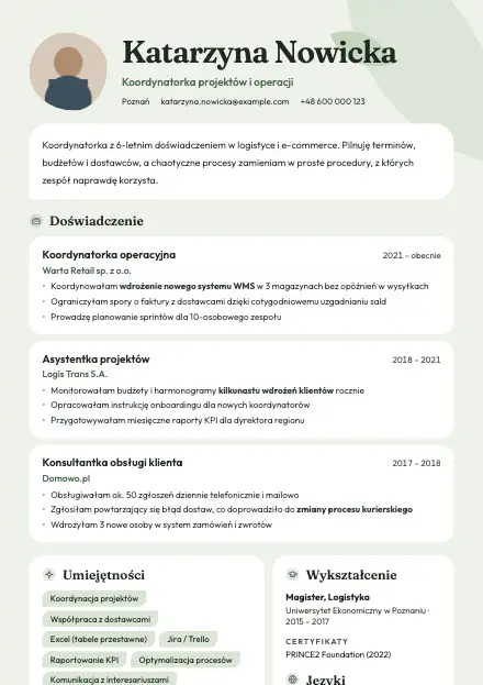 Podgląd wzoru CV Sage