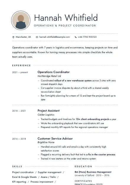 Thread CV template preview